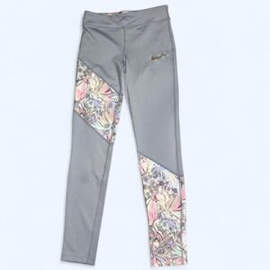 Nike Kids Gray and Floral Leggings